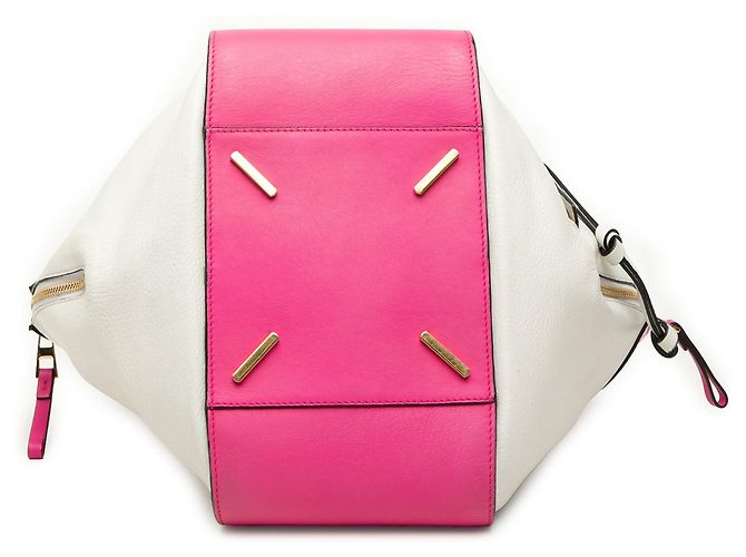 Borsa a tracolla LOEWE Small Bicolor Calfskin Hammock Bag rosa - vista 3