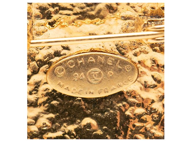 Spilla ovale CC placcata oro Chanel Gold D'oro - vista 3