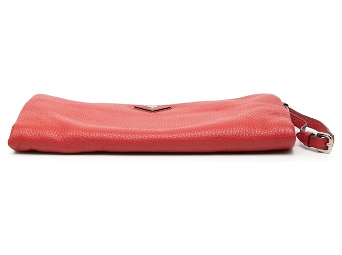 Clutch Prada Vitello Daino rossa Rosso - vista 3