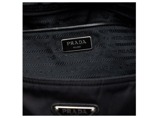 Borsa Satchel Tessuto nera Prada Nero - vista 5