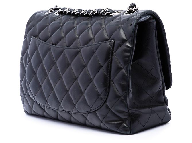 Borsa a tracolla Chanel Jumbo Classic Lambskin Single Flap nera Nero - vista 2