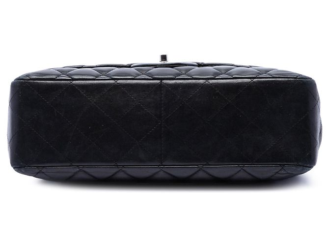 Borsa a tracolla Chanel Jumbo Classic Lambskin Single Flap nera Nero - vista 3