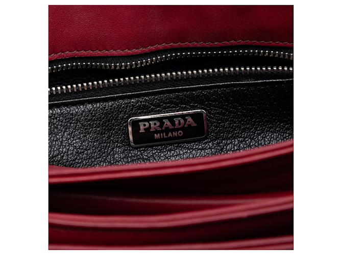 Borsa a tracolla Prada Soft Calf Chain Rossa Rosso - vista 5