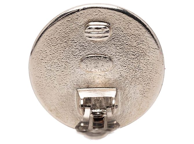 Orecchini a clip CC in argento placcato ed smalto Chanel Silver - vista 3