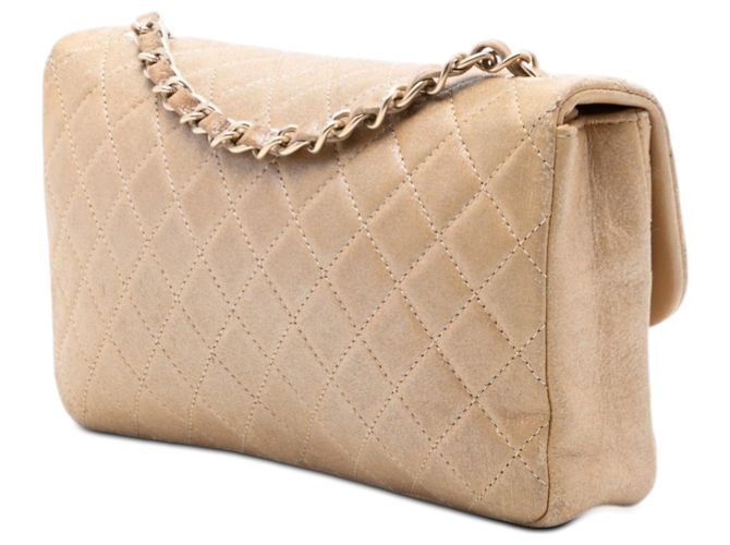Borsa a tracolla Chanel Small Quilted Iridescent Lambskin Pearl CC Crystal Flap oro D'oro - vista 2