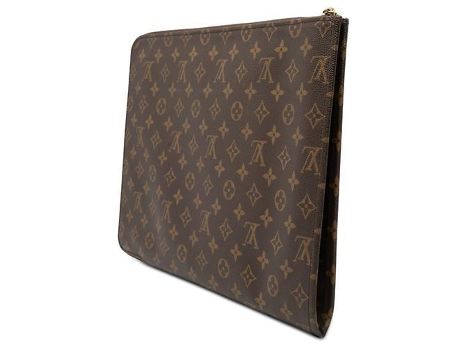 Pasta Executiva Louis Vuitton Monogram Poche Documents Portfolio Marrom - vista 2