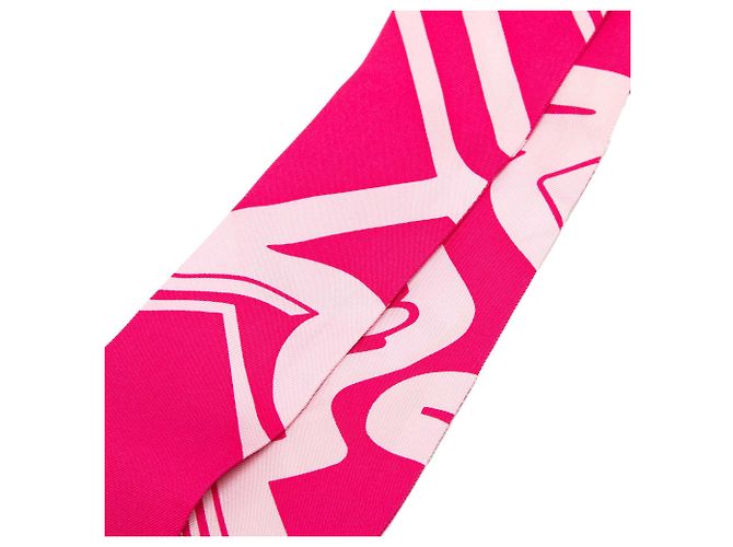 Rosa Hermès Les Coupes Tattoo Twilly Seidentuch Pink - Ansicht 5