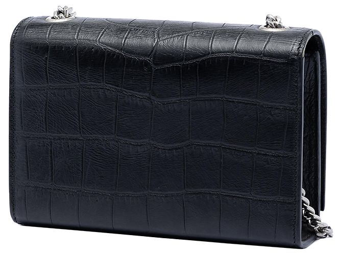 Piccola borsa a tracolla Kate con stampa a rilievo e nappa nera Saint Laurent Nero - vista 2