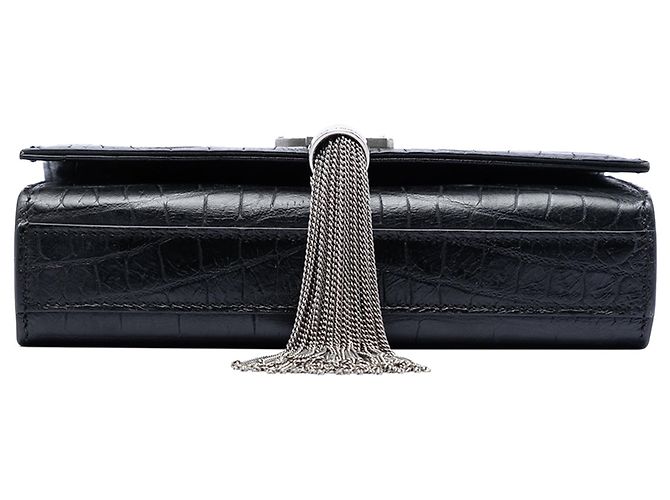 Piccola borsa a tracolla Kate con stampa a rilievo e nappa nera Saint Laurent Nero - vista 3