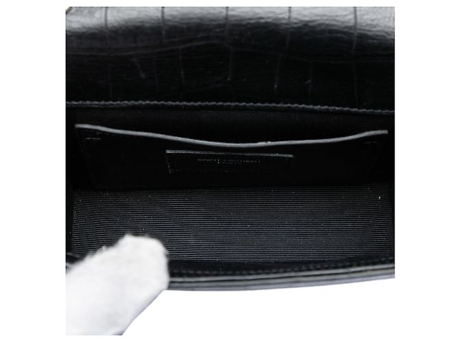 Piccola borsa a tracolla Kate con stampa a rilievo e nappa nera Saint Laurent Nero - vista 4