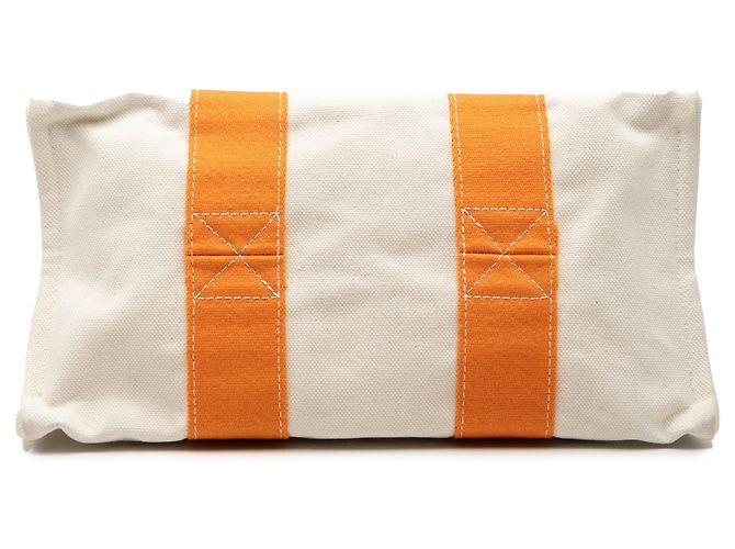 Sac cabas White Hermès Toile Bora Bora PM Blanc - vue 3