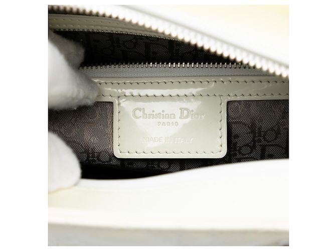 Borsa Lady Dior in agnello cannage bianco di grandi dimensioni - vista 5