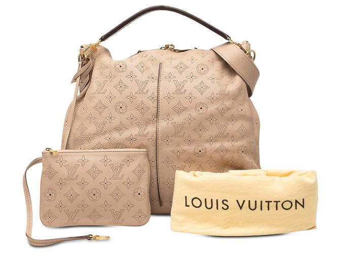 Borsa Louis Vuitton Monogram Mahina Selene MM Beige - vista 8