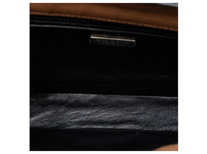 Borsa a tracolla Arcade in pelle di vitello lucida marrone Prada - vista 4