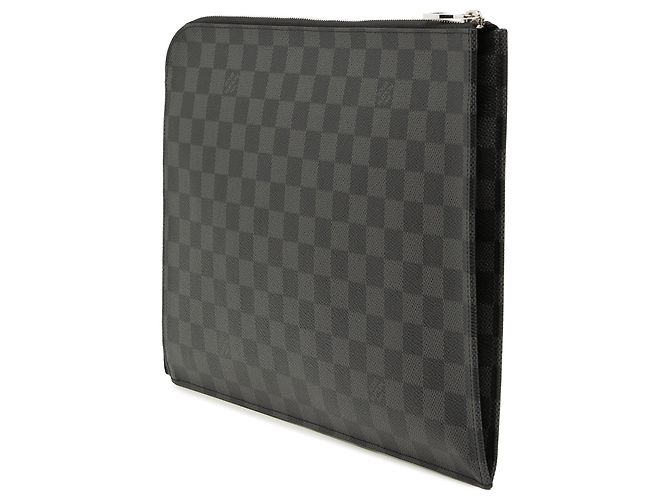 Clutch Pochette Jour GM in Damier Graphite nero Louis Vuitton - vista 2