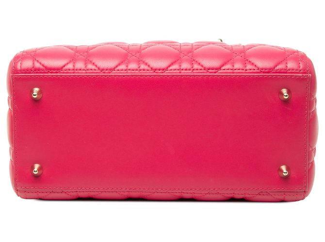 Borsa Lady Dior in pelle di agnello cannage rosa, misura Medium - vista 3