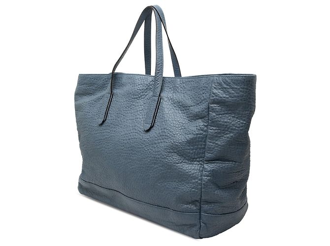 Tote in pelle granulata grande blu Gucci - vista 2
