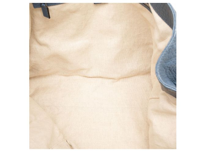 Tote in pelle granulata grande blu Gucci - vista 4