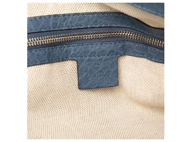 Tote in pelle granulata grande blu Gucci - vista 5