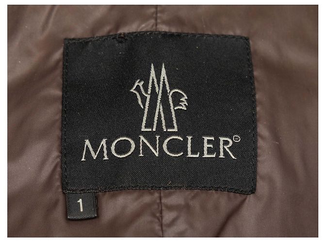 Braune Moncler Steppjacke aus Leder Designer Größe 1 - Ansicht 5