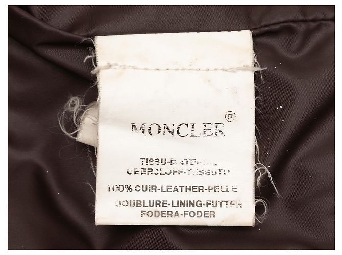 Braune Moncler Steppjacke aus Leder Designer Größe 1 - Ansicht 6