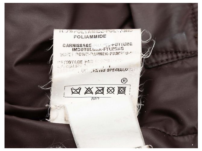 Braune Moncler Steppjacke aus Leder Designer Größe 1 - Ansicht 7