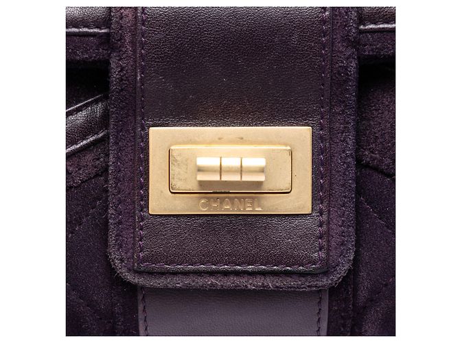 Borsa a tracolla Chanel Quilted Suede Union Jack Reissue 2.55 Double Flap 227 Viola Porpora - vista 5