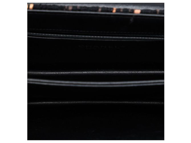Borsa a tracolla Chanel Medium Quilted Tweed Beauty Lock Flap Nera Nero - vista 4