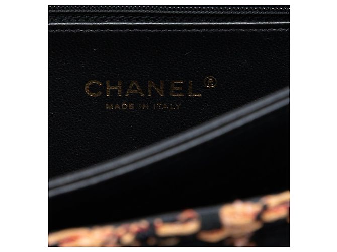 Borsa a tracolla Chanel Medium Quilted Tweed Beauty Lock Flap Nera Nero - vista 5