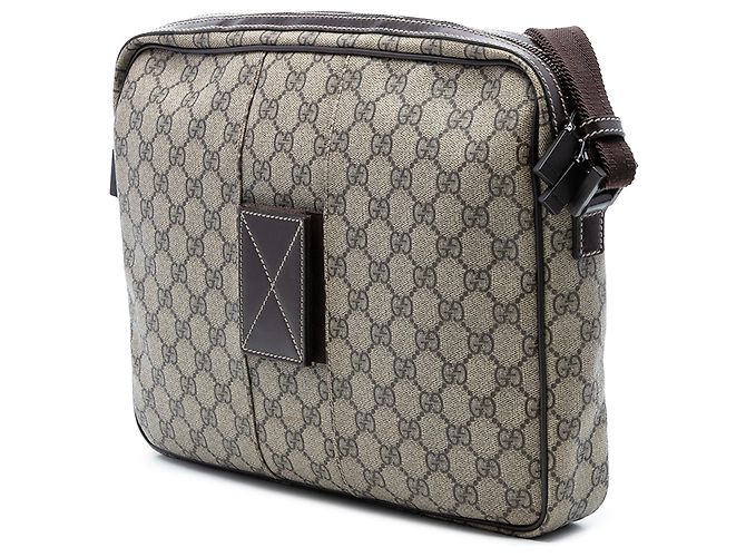 Borsa a tracolla Gucci GG Supreme Interlocking G beige - vista 2
