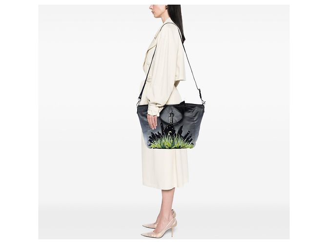 Prada Tessuto Gray City and Jungle Print Tote Satchel Tasche Grau - Ansicht 6
