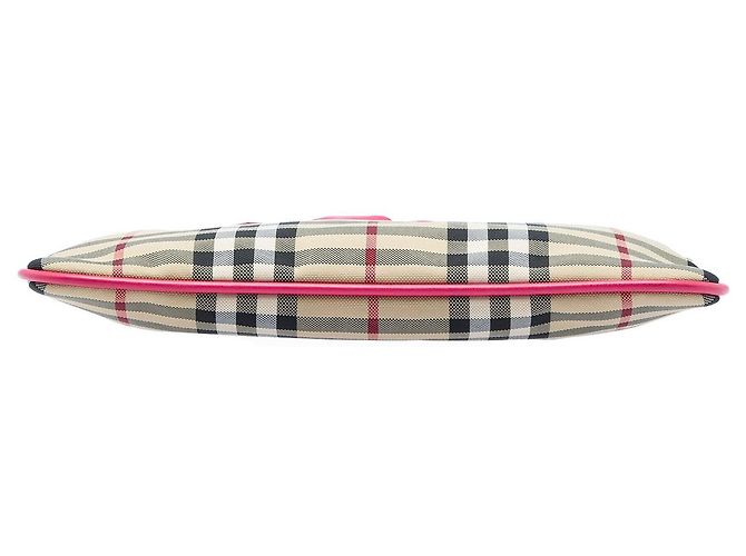 Borsa a tracolla Burberry Haymarket Check Nylon Peyton Bow Tie Rosa - vista 3
