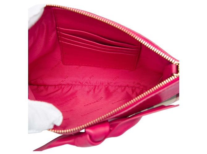 Borsa a tracolla Burberry Haymarket Check Nylon Peyton Bow Tie Rosa - vista 4