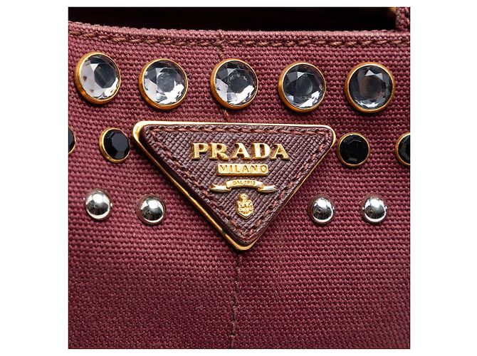 Borsa Prada Small Canvas Canapa Bijoux rossa Rosso - vista 5