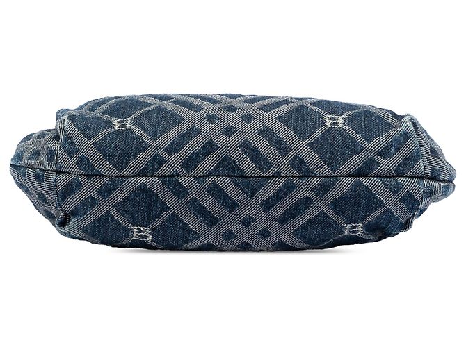 Borsa in denim Burberry Nova Check blu - vista 3