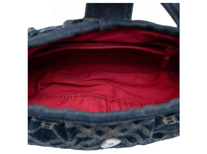 Borsa in denim Burberry Nova Check blu - vista 4
