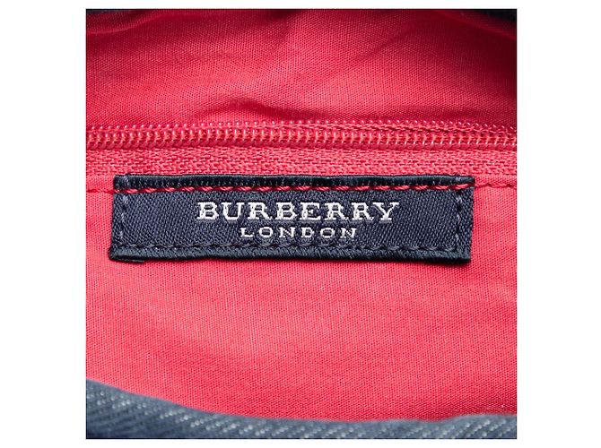 Borsa in denim Burberry Nova Check blu - vista 5