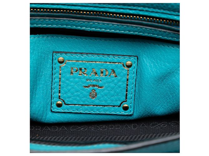 Borsa Blue Prada Vitello Daino Sound Lock - vista 5