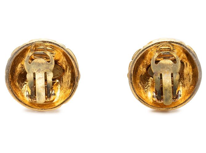 Pendientes de clip Chanel CC acolchados chapados en oro Dorado - vista 2