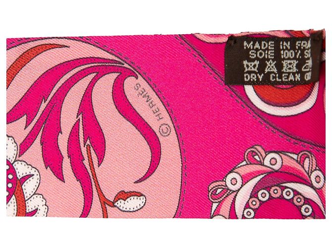 Pink Hermès Festival Des Amazones Silk Twilly Scarf Scarves - view 3