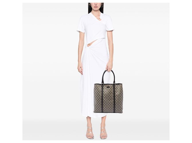 Tote verticale Gucci GG Supreme beige - vista 7