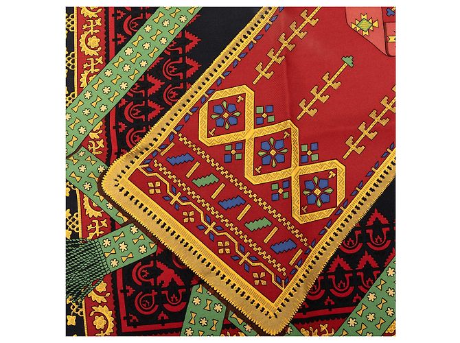 Sciarpa di seta rossa Hermès Brins d Or 90 Scarves Rosso - vista 2