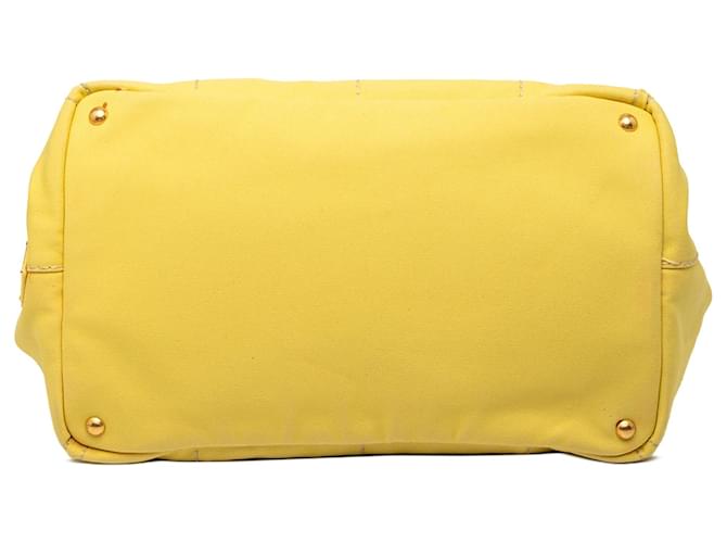 Tote Borsa Prada Large Canvas Canapa Logo gialla Giallo - vista 3