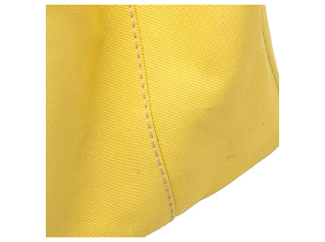 Tote Borsa Prada Large Canvas Canapa Logo gialla Giallo - vista 6
