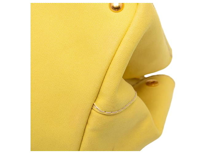 Tote Borsa Prada Large Canvas Canapa Logo gialla Giallo - vista 7