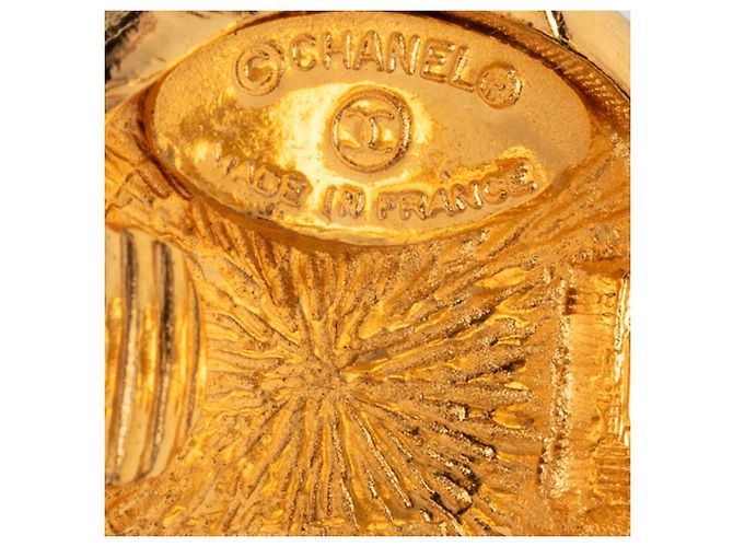 Orecchini a cerchio Chanel CC placcati oro D'oro - vista 3