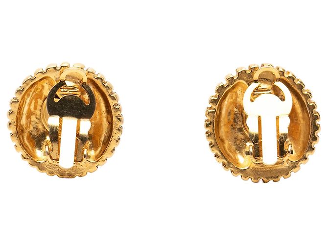 Orecchini a clip rotondi Chanel CC placcati oro D'oro - vista 2