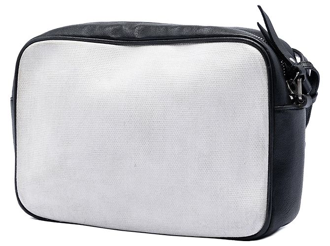 Borsa Camera Lou in tela monogramma bianca Saint Laurent Bianco - vista 2