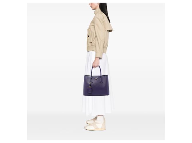 Borsa Double Prada Medium Saffiano Cuir Viola Porpora - vista 6