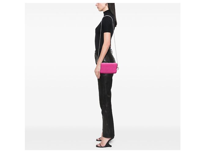Dior Lambskin Cannage Chain Crossbody Bag in Pink - Ansicht 6
